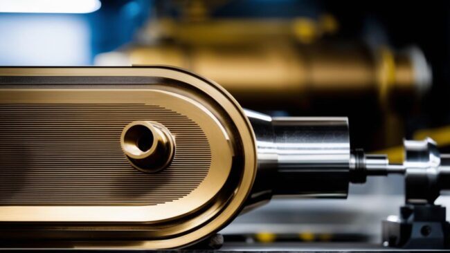 5axis machining Plastic parts_15 Close-up of machined metal part with flawless surface finish